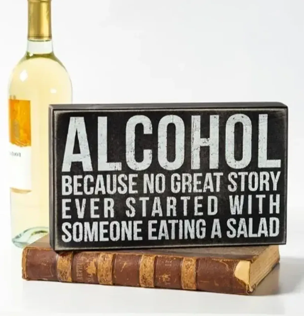 Alcohol Box Sign 10"W x 6"H