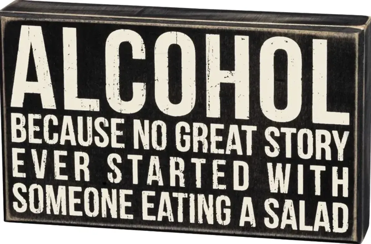 Alcohol Box Sign 10"W x 6"H