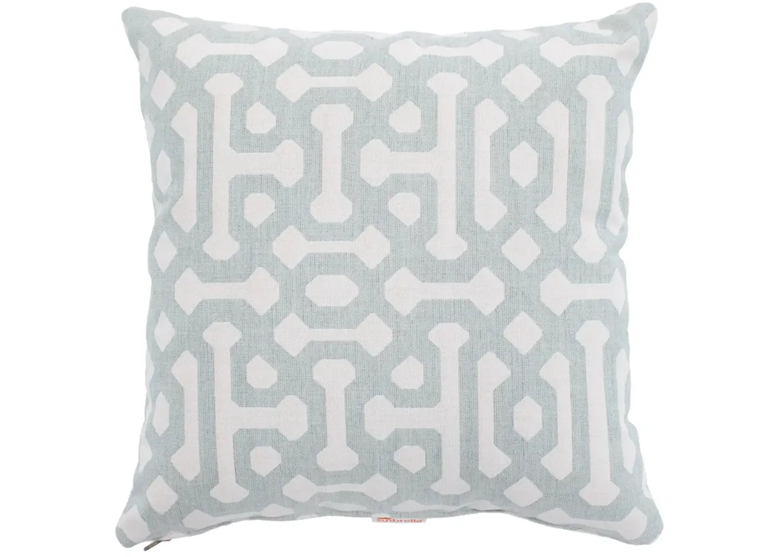 Fretwork Mist Sunbrella Outdoor Pillow 16"W x 16"H