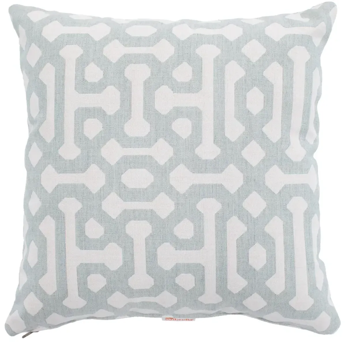 Fretwork Mist Sunbrella Outdoor Pillow 16"W x 16"H