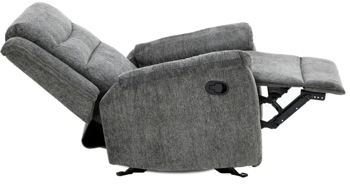 Abbey Glider Recliner in Charcoal