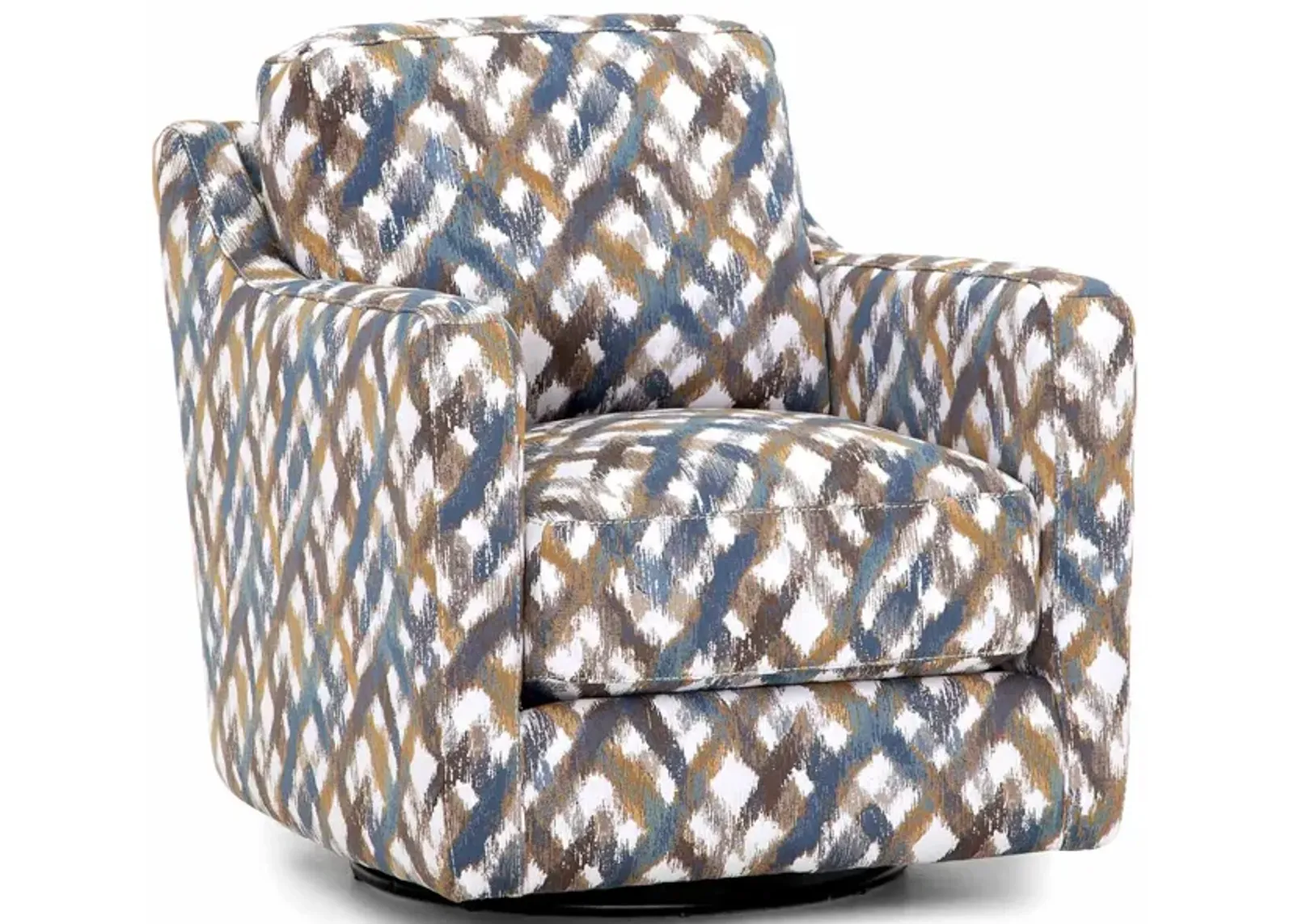 Nash Swivel Accent Chair in Indigo