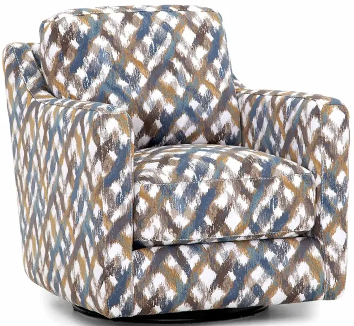 Nash Swivel Accent Chair in Indigo