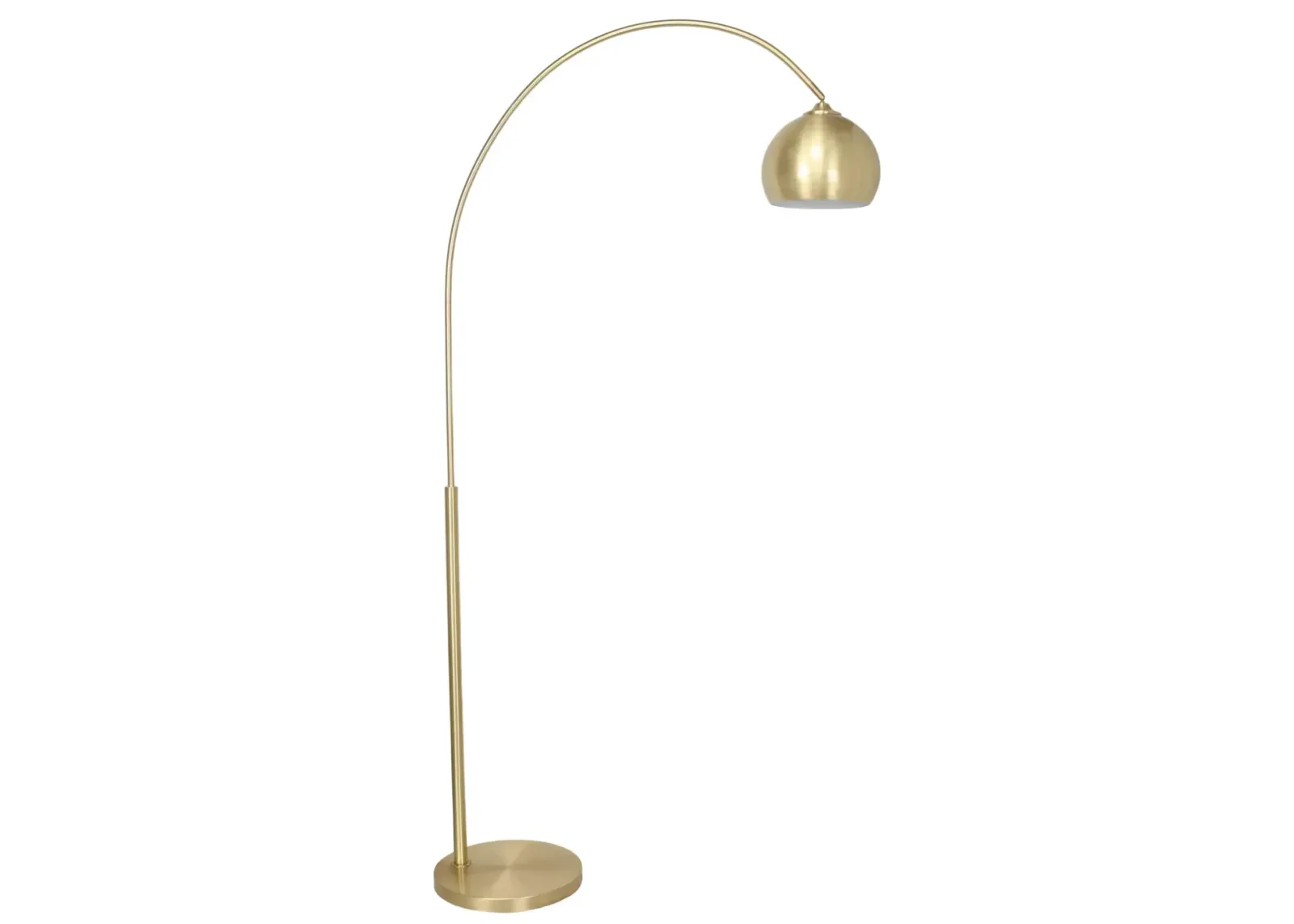 Brass Metal Single Floor Arc Lamp 73"H