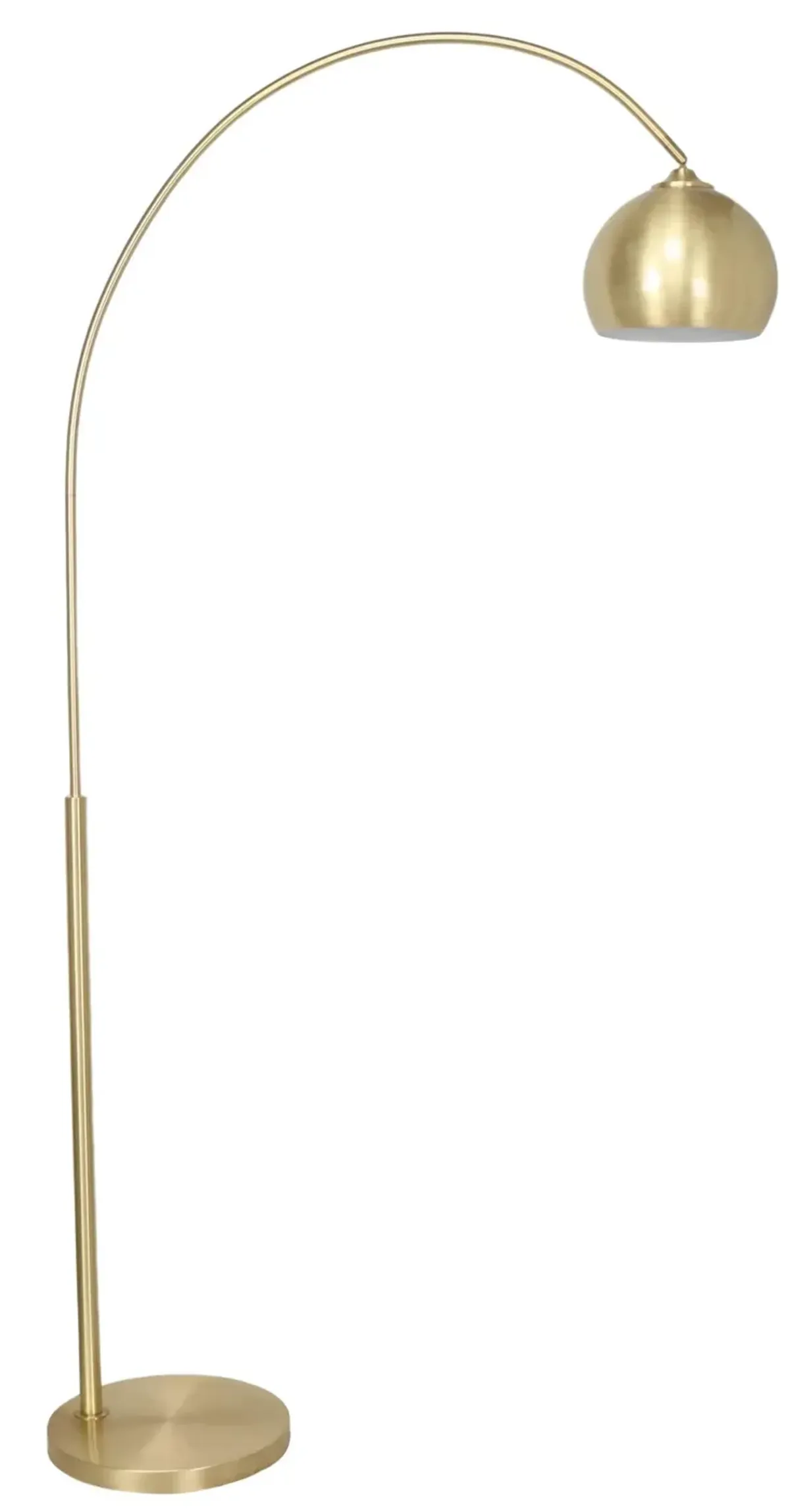 Brass Metal Single Floor Arc Lamp 73"H