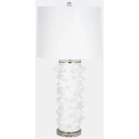 White Spikey Ceramic Table Lamp 31"H
