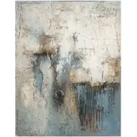 Blue and Cream Abstract Handpainted Wall Art 48"W x 60"H