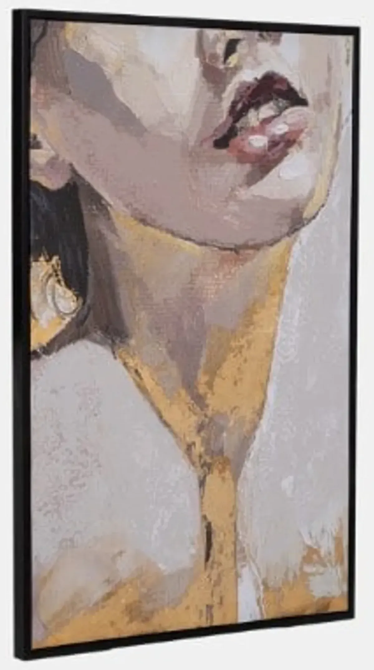 Woman Portrait Handpainted Framed Painting 32"W x 48"H