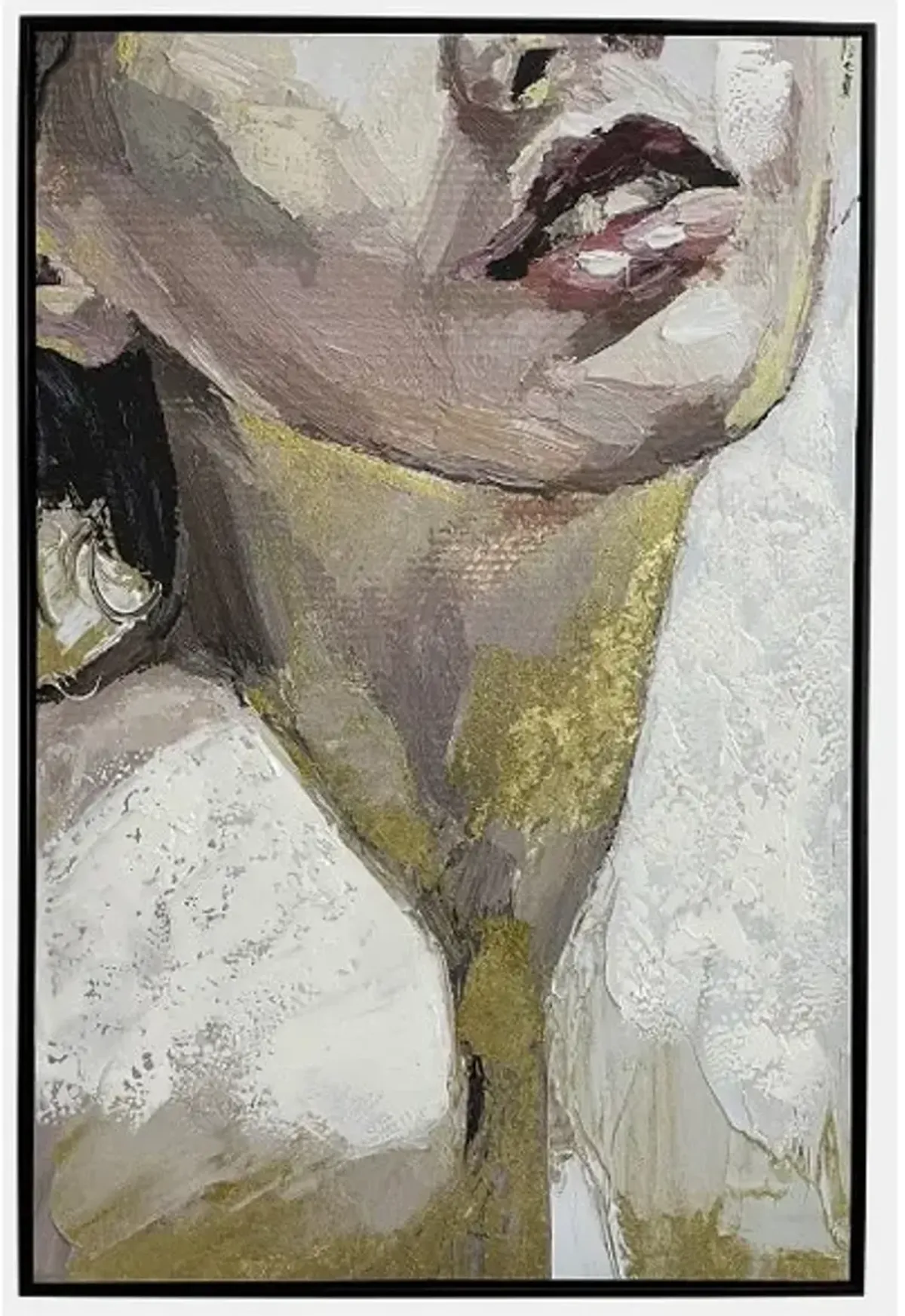 Woman Portrait Handpainted Framed Painting 32"W x 48"H