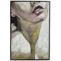 Woman Portrait Handpainted Framed Painting 32"W x 48"H