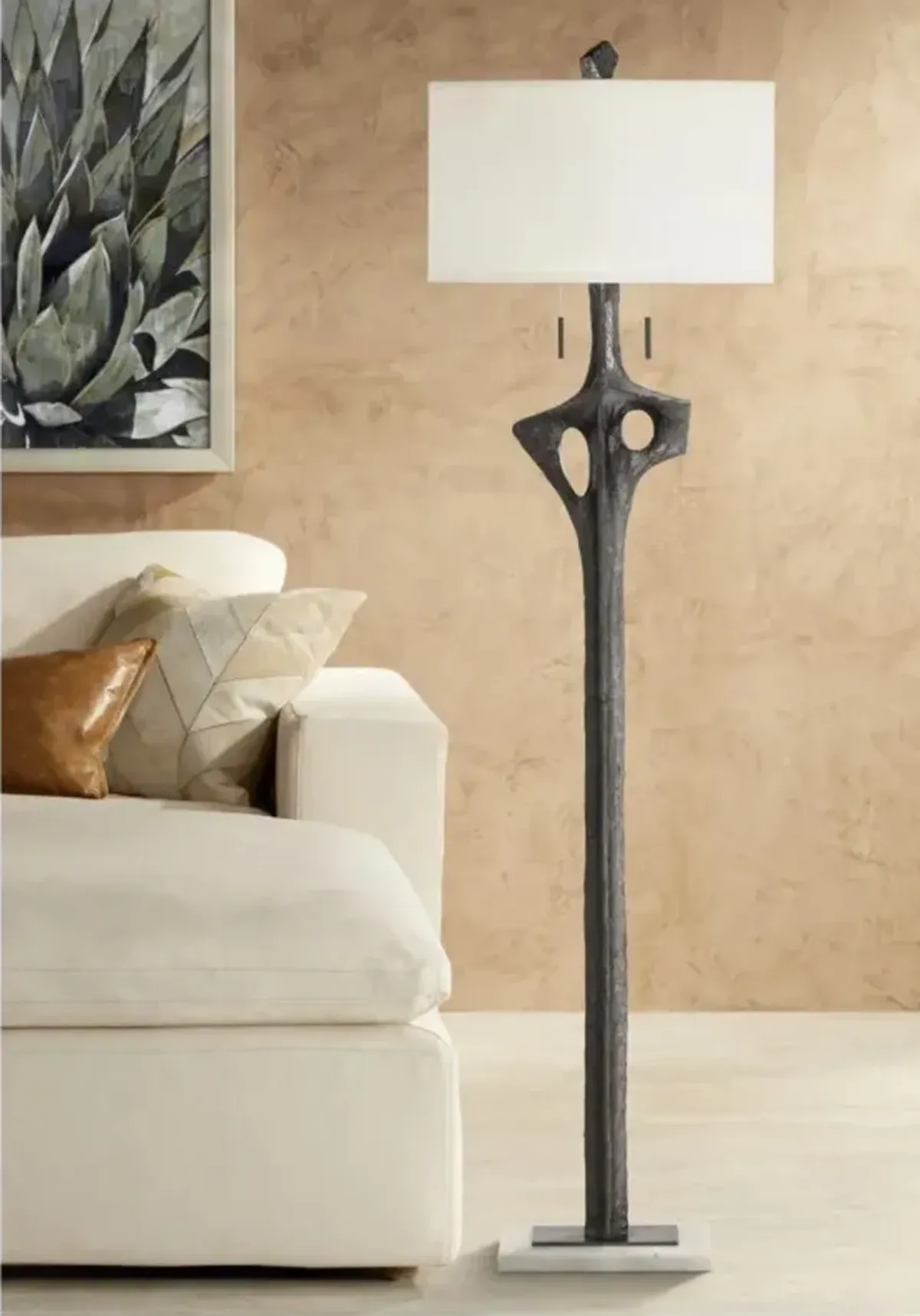 Black Sculpture Floor Lamp 66.75"H