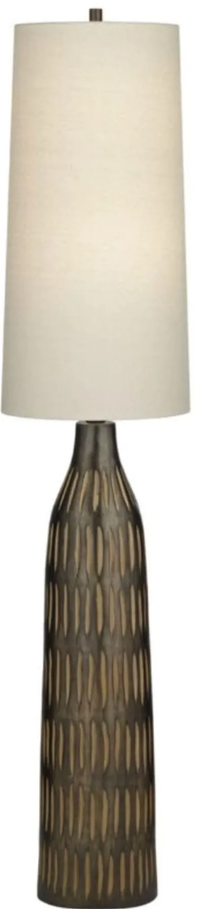 Espresso Carved Floor Lamp 66.5"H