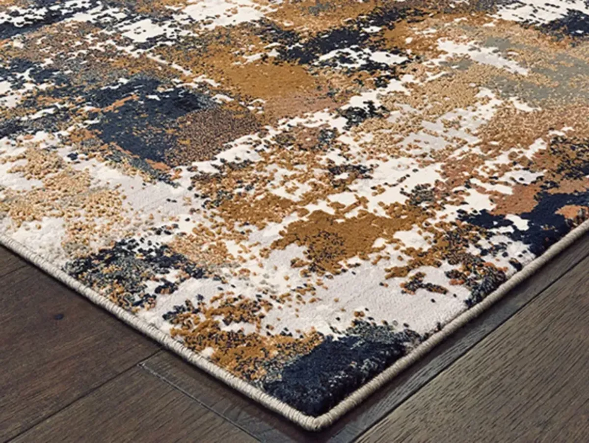 Bowen Brown/Black/Cream Area Rug 9'10"W x 12'10"L