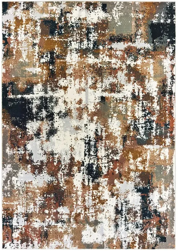 Bowen Brown/Black/Cream Area Rug 9'10"W x 12'10"L
