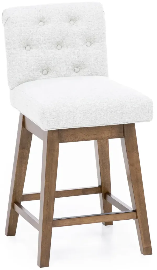 Tufted 25.5" Swivel Counter Stool In Brown / Oatmeal