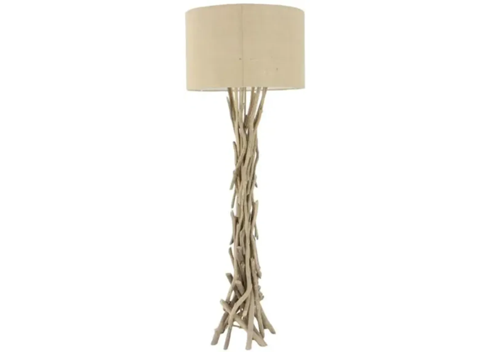 Driftwood and Metal Floor Lamp 62"H