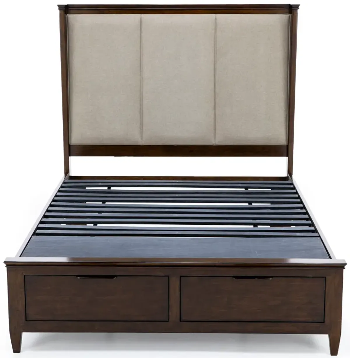 Elise Queen Storage Upholstered Shelter Bed