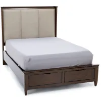 Elise Queen Storage Upholstered Shelter Bed