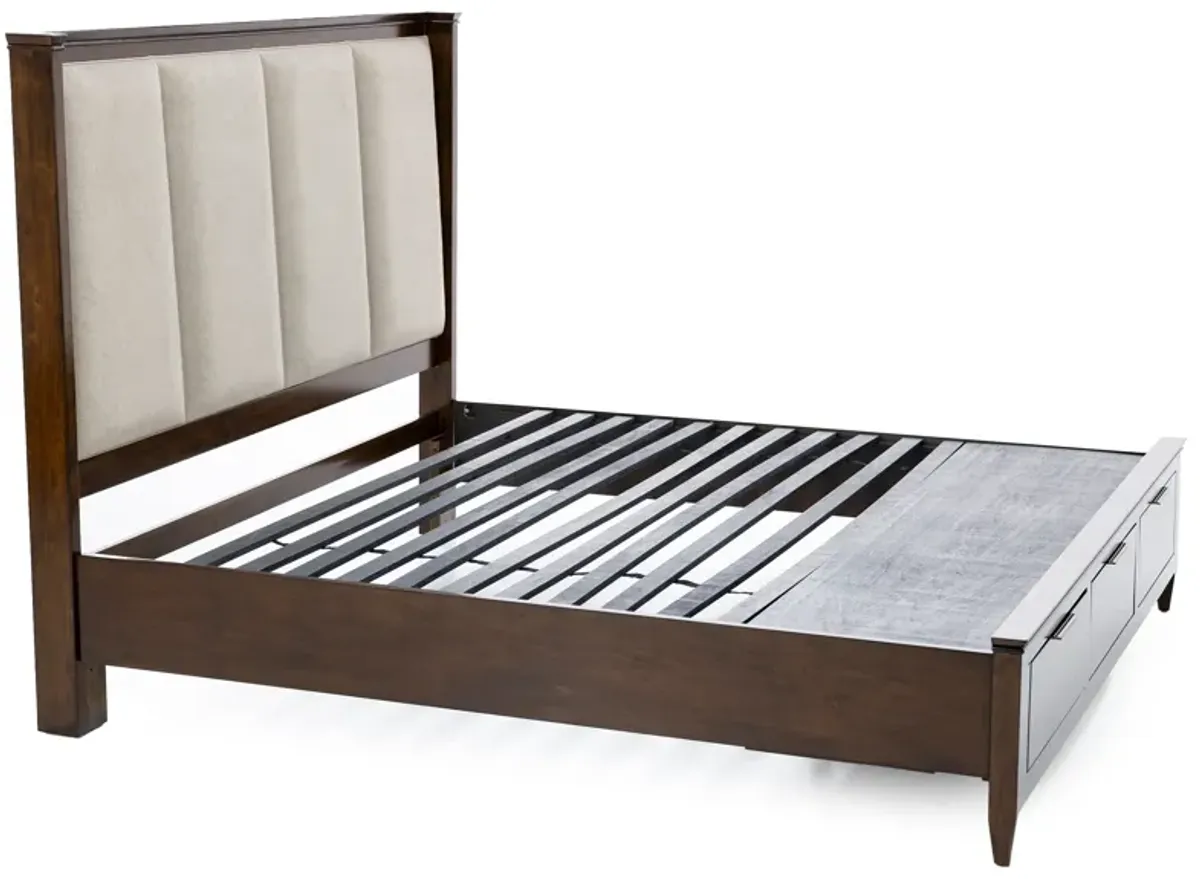 Elise King Storage Upholstered Shelter Bed