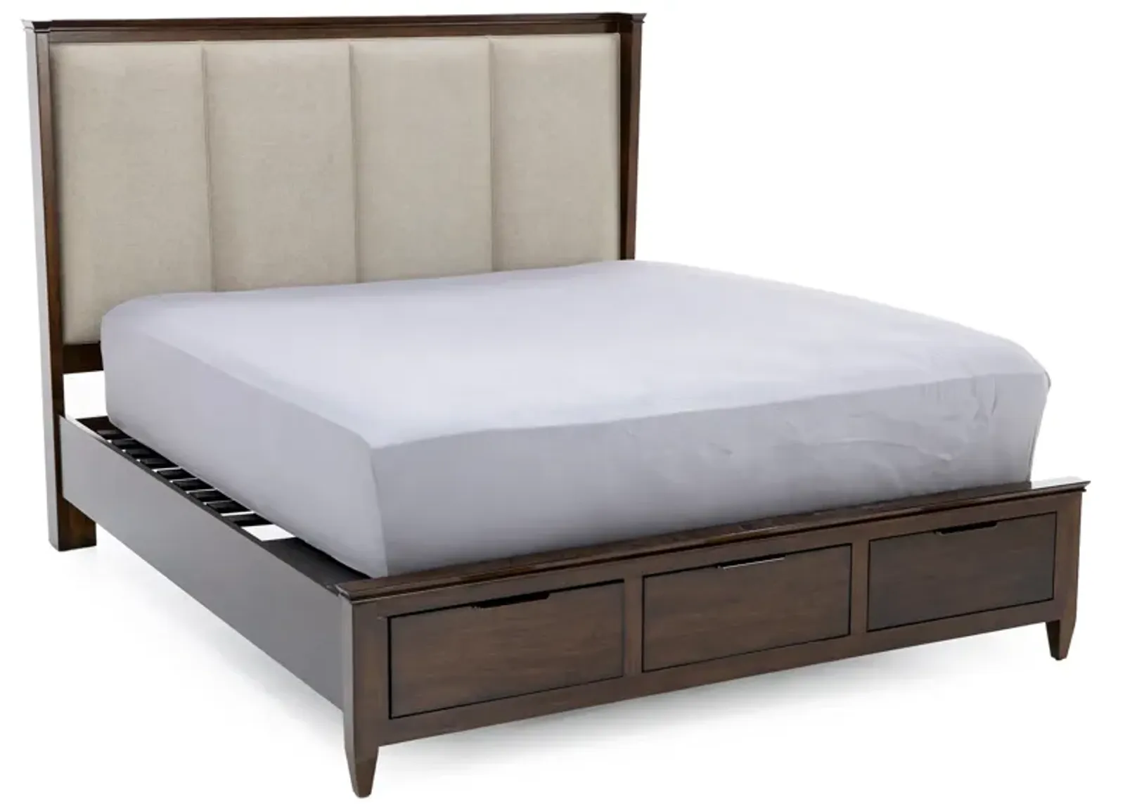 Elise King Storage Upholstered Shelter Bed