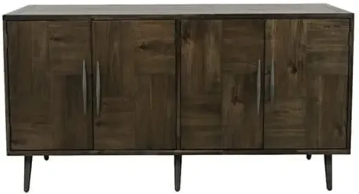 Essential Donna Walnut 4 Door Cabinet