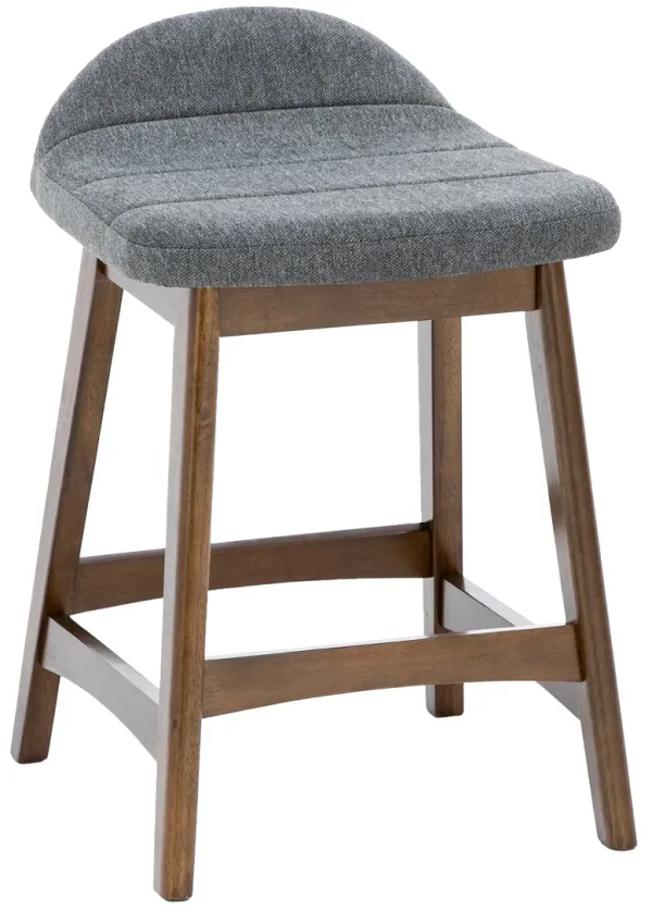 Emma Upholstered Counter Stool In Charcoal Polyester