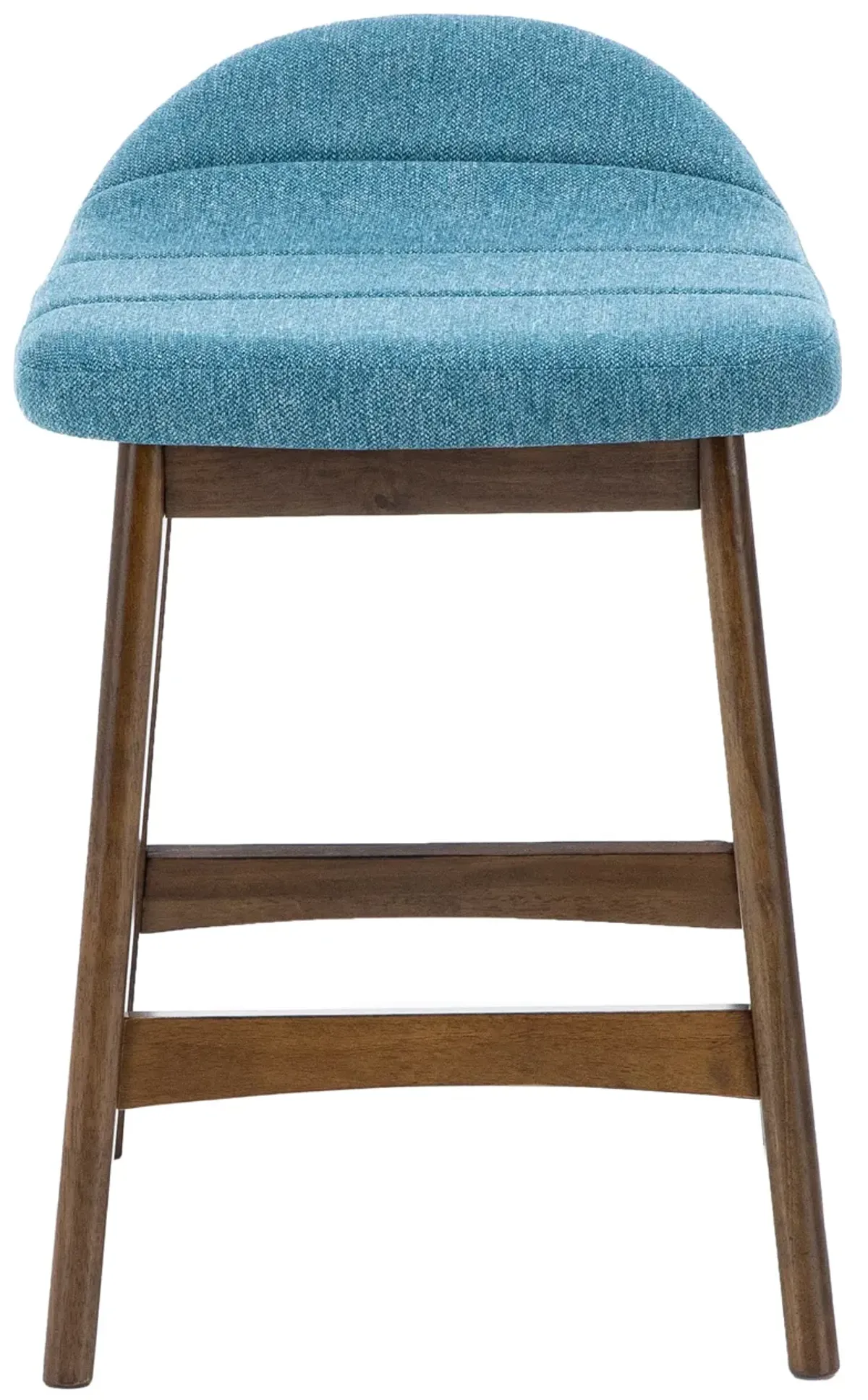 Emma Upholstered Counter Stool In Blue Polyester