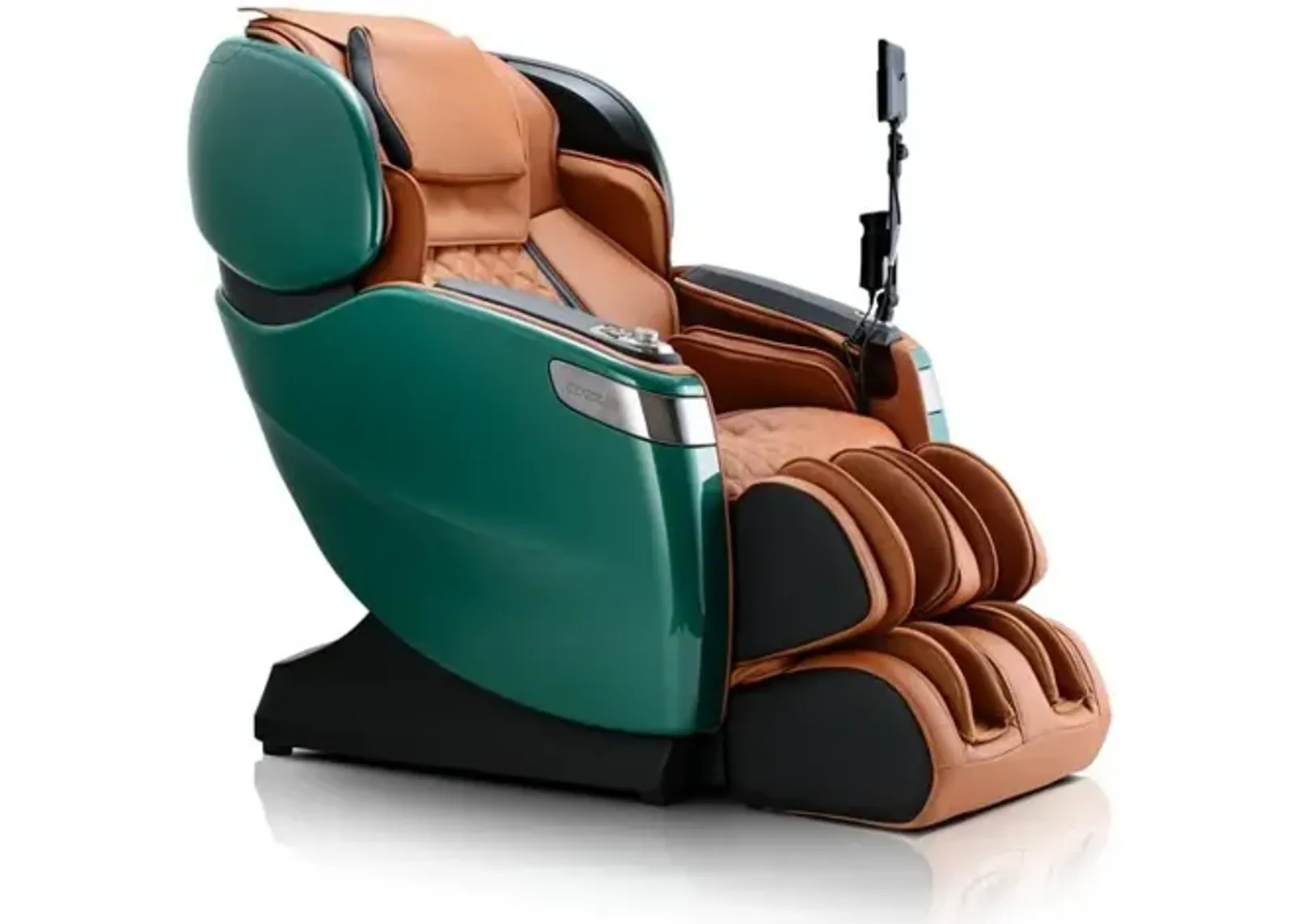 Qi XE Massage Chair in Emerald Green/Cappuccino