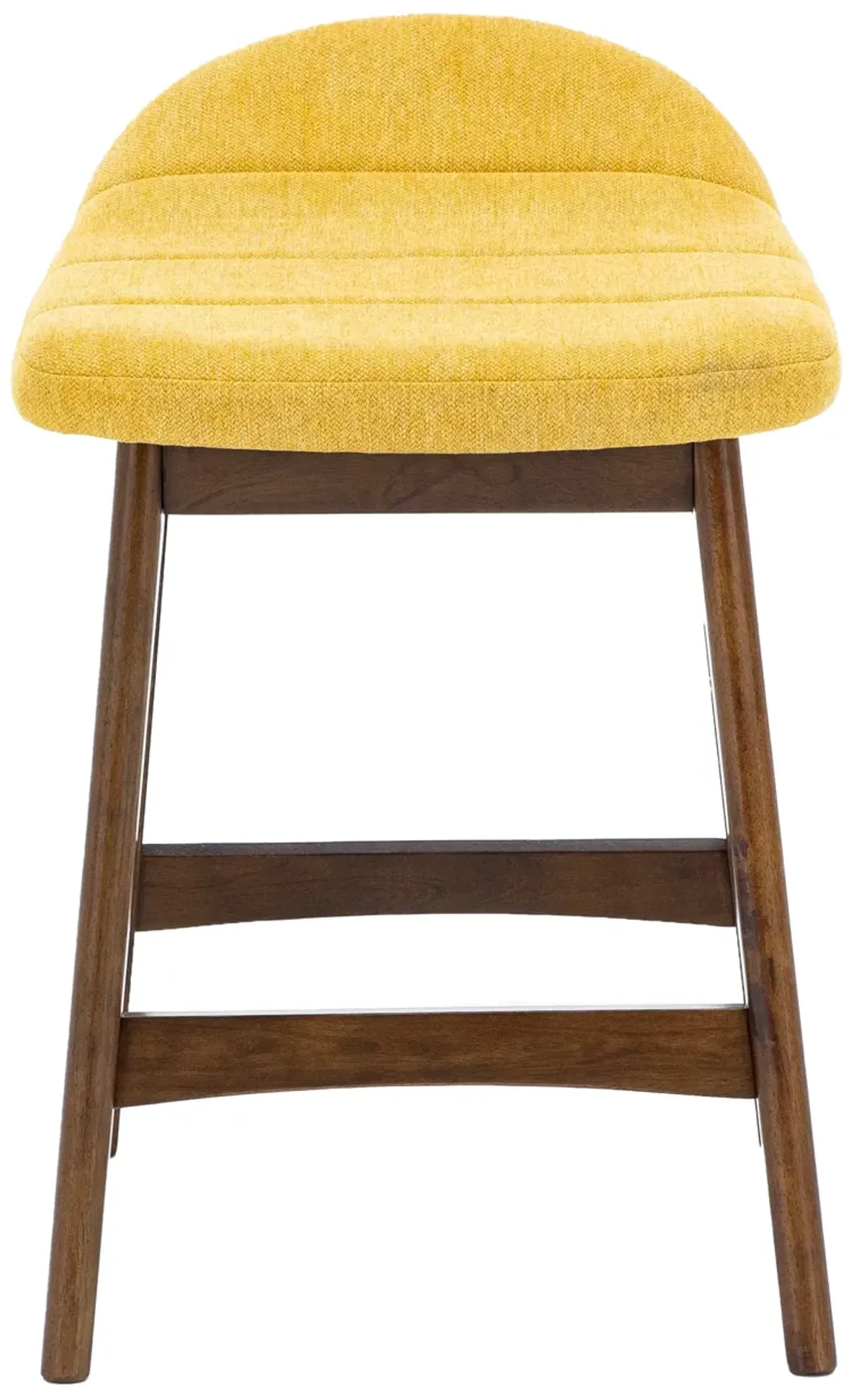 Emma Upholstered Counter Stool In Mustard Polyester
