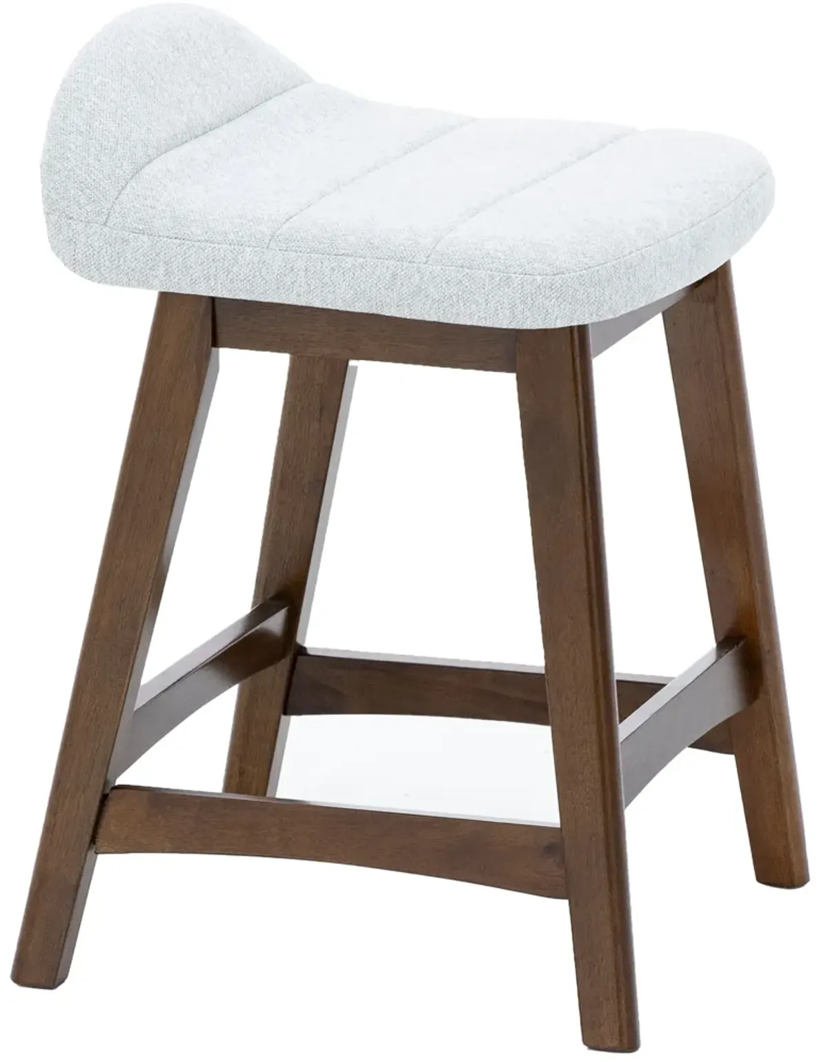 Emma Upholstered Counter Stool In Light Gray Polyester