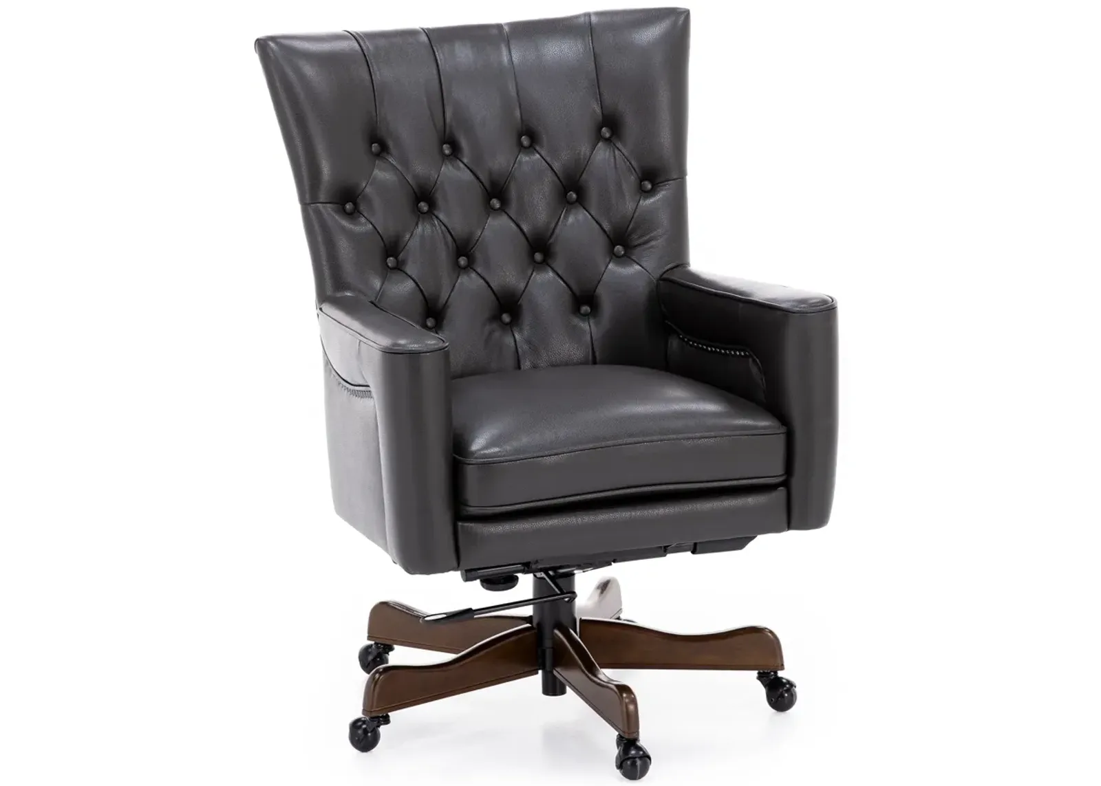 Caesar Charcoal Leather Office Chair