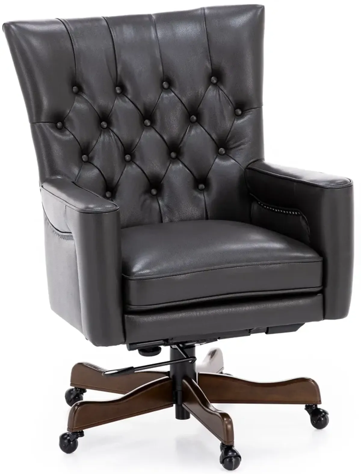 Caesar Charcoal Leather Office Chair