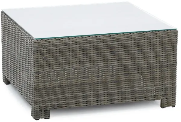 Bainbridge Square Glass Top Coffee Table in Willow Thick