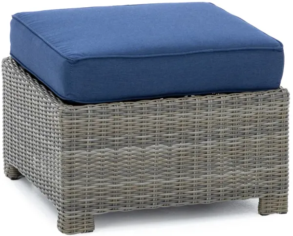 Bainbridge Square Ottoman in Willow Thick with Spectrum Indigo Cushion