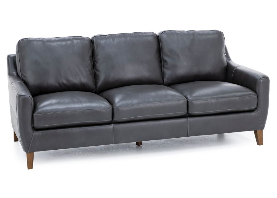 Filly Leather Sofa in Charcoal