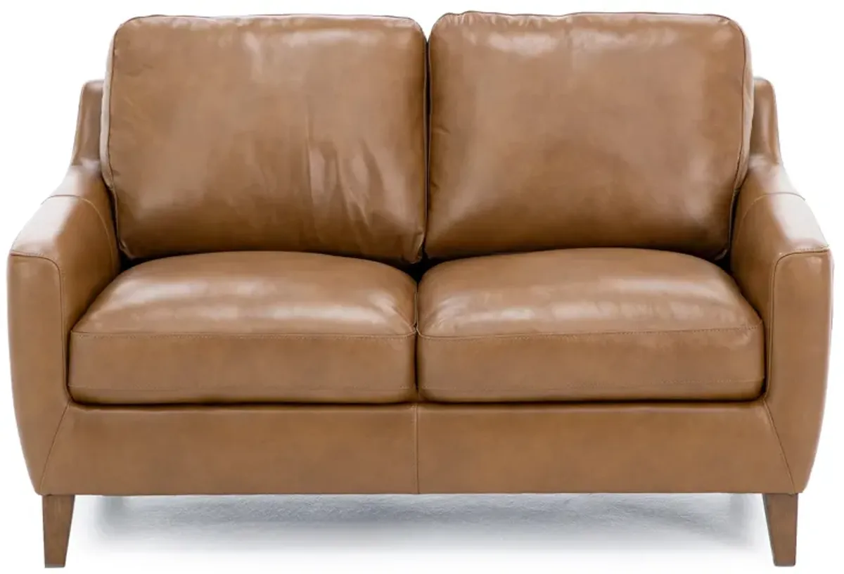 Filly Leather Loveseat in Camel