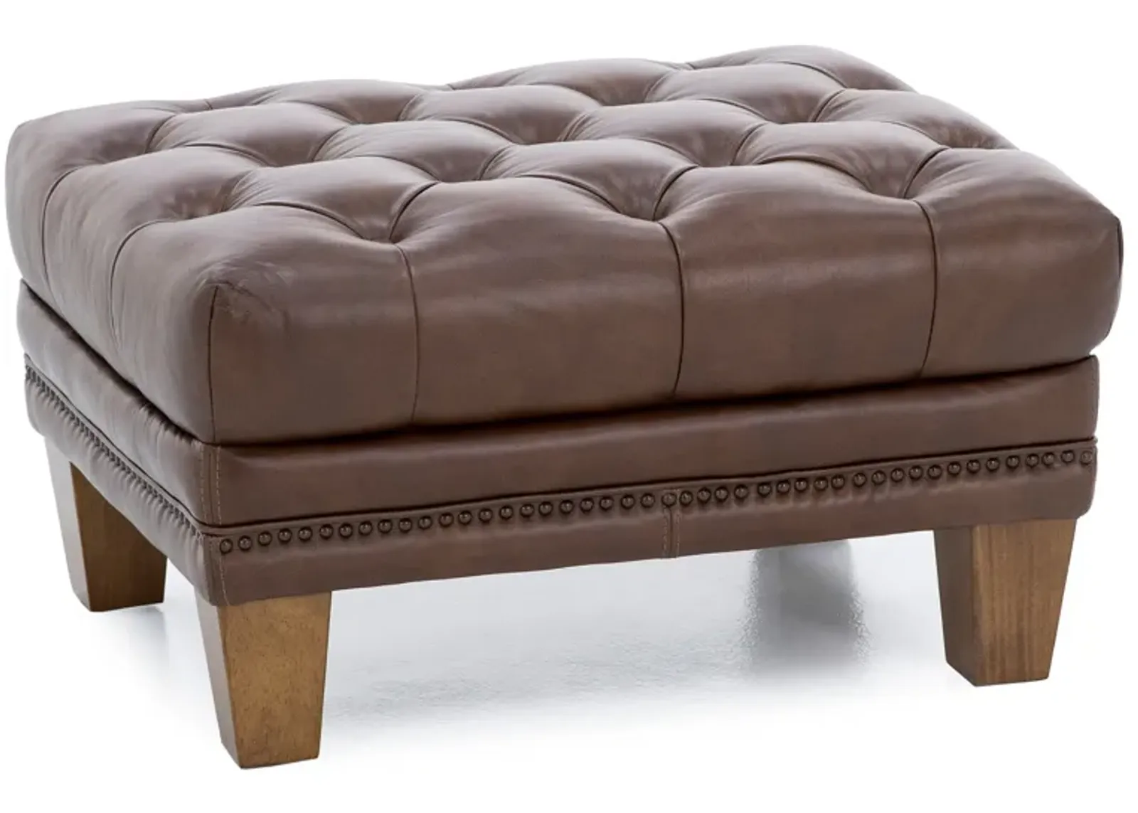 Westchester Tufted Leather Ottoman