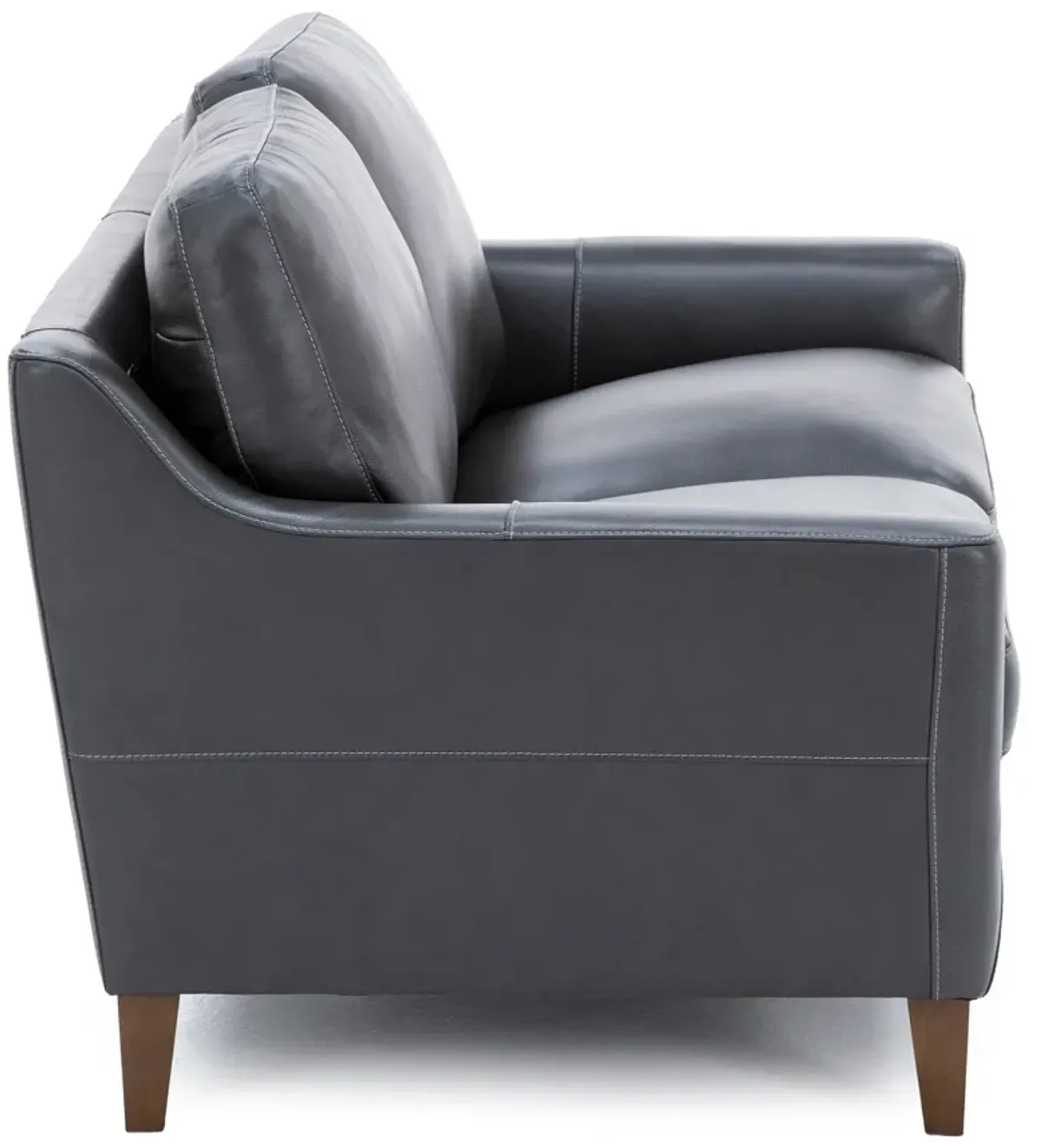 Filly Leather Loveseat in Charcoal