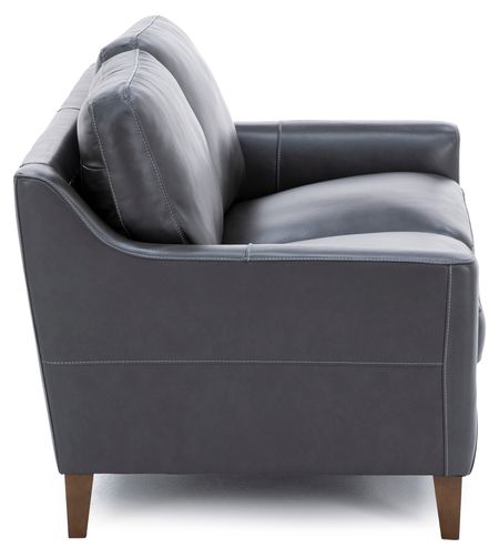 Filly Leather Loveseat in Charcoal