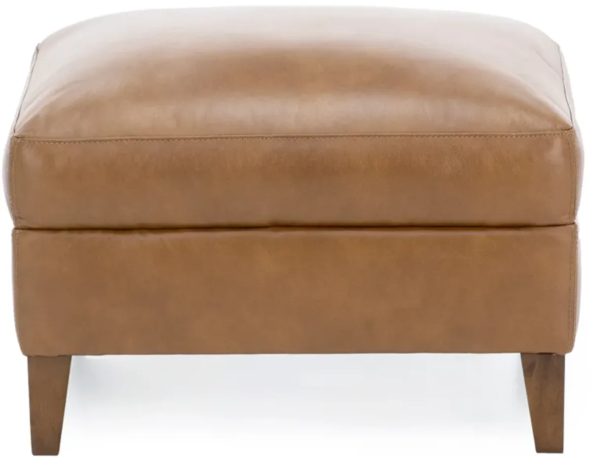 Filly Leather Ottoman in Camel