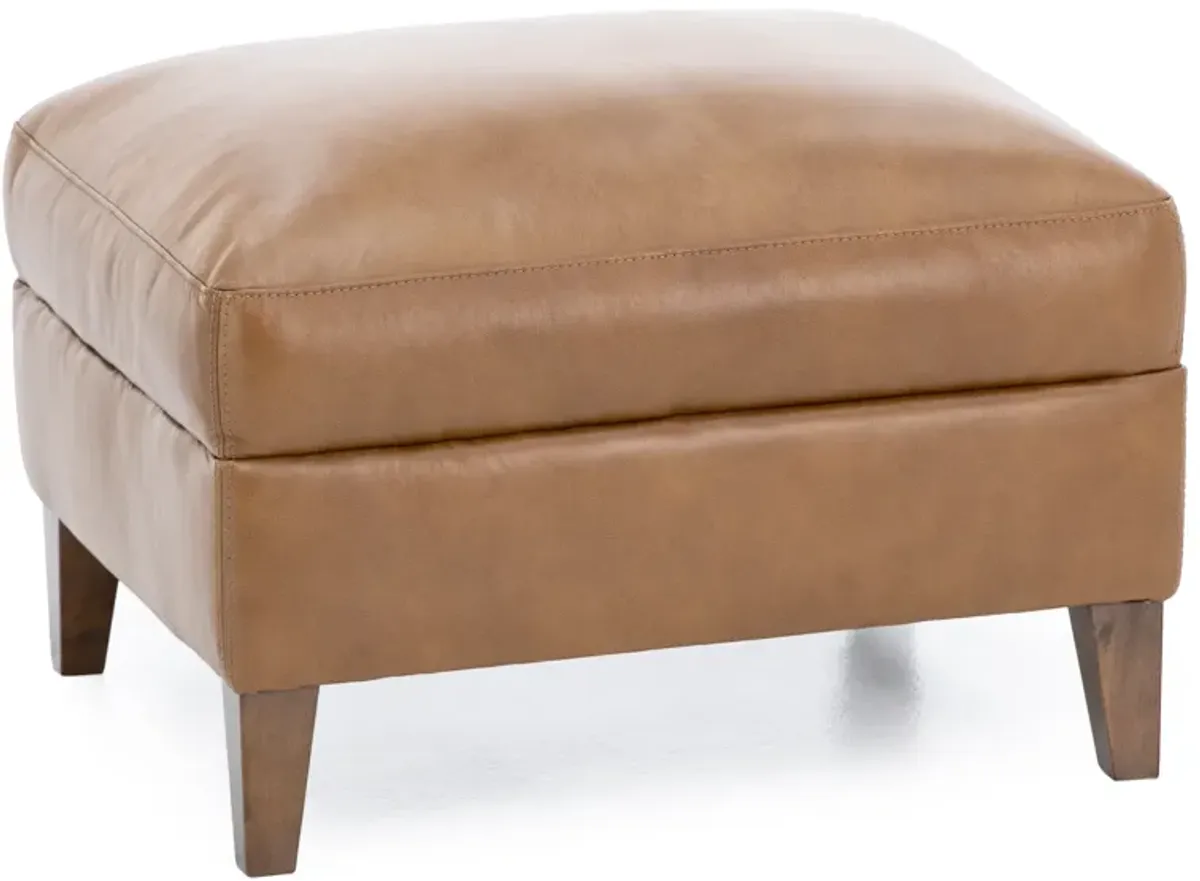 Filly Leather Ottoman in Camel