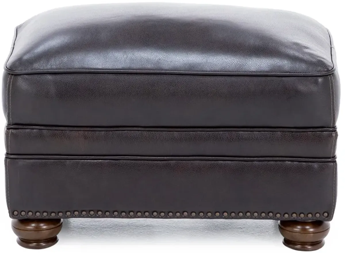 Clancy Leather Ottoman