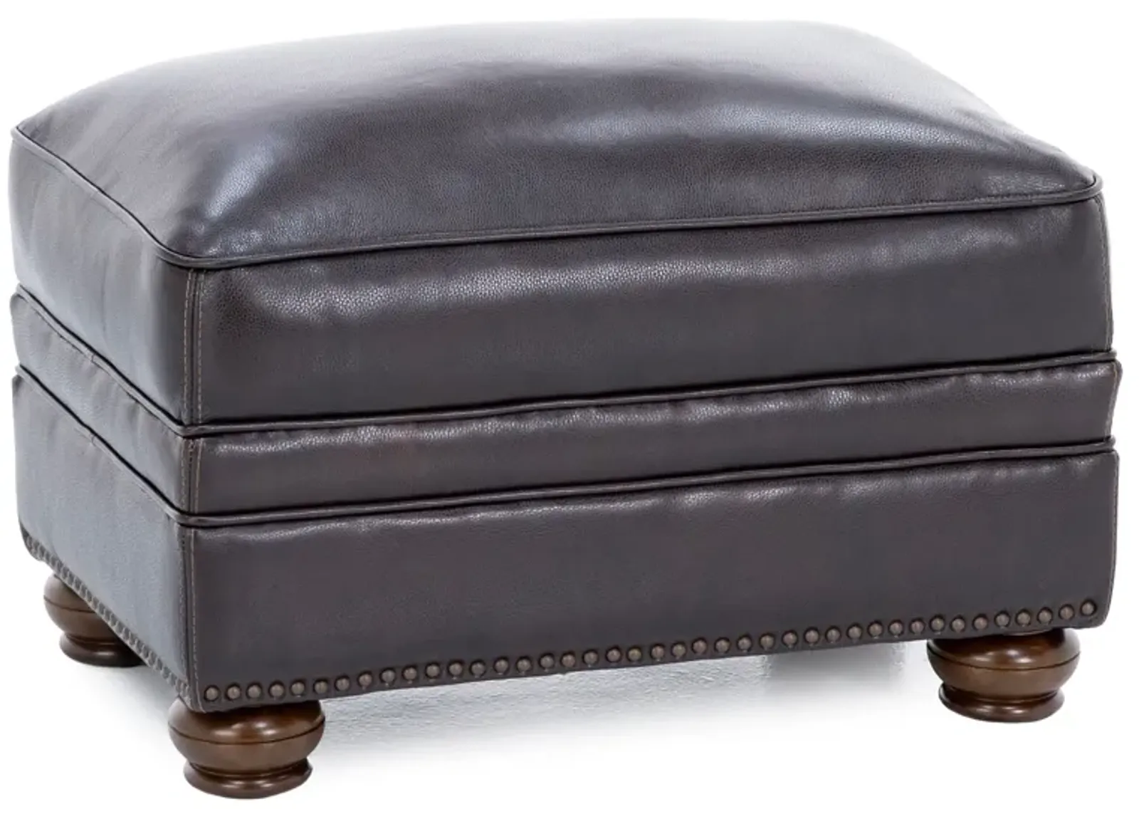 Clancy Leather Ottoman