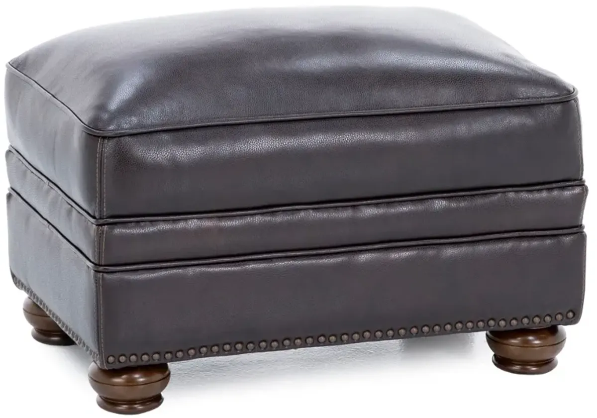 Clancy Leather Ottoman