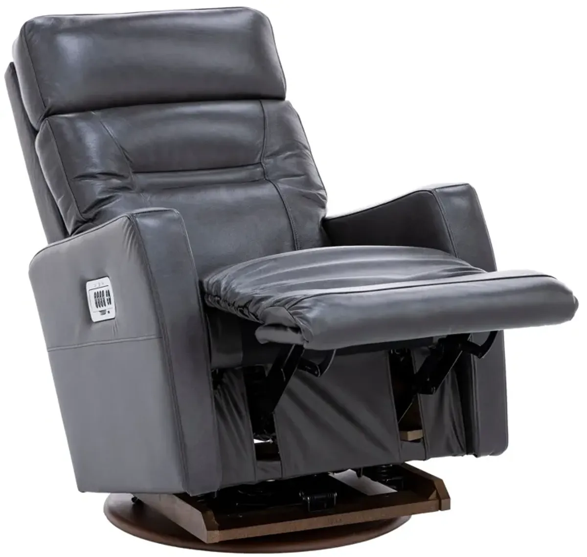 Lennon Leather Fully Loaded Swivel Recliner With Wireless Remote