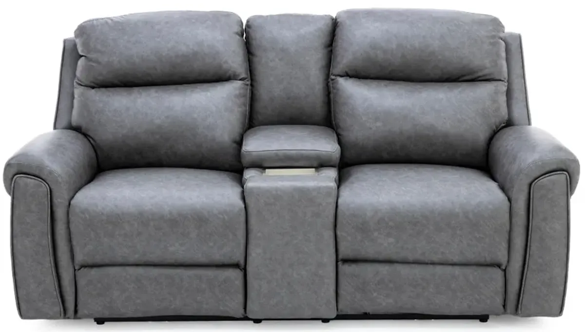 Nottingham Fully Loaded Reclining Wall Saver Console Loveseat with Next Level