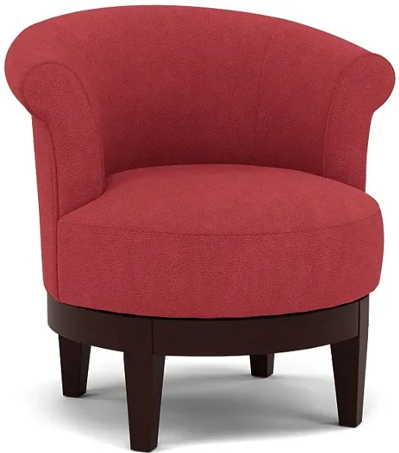 Attica Swivel Chair in 20228 Cranberry with Espresso legs