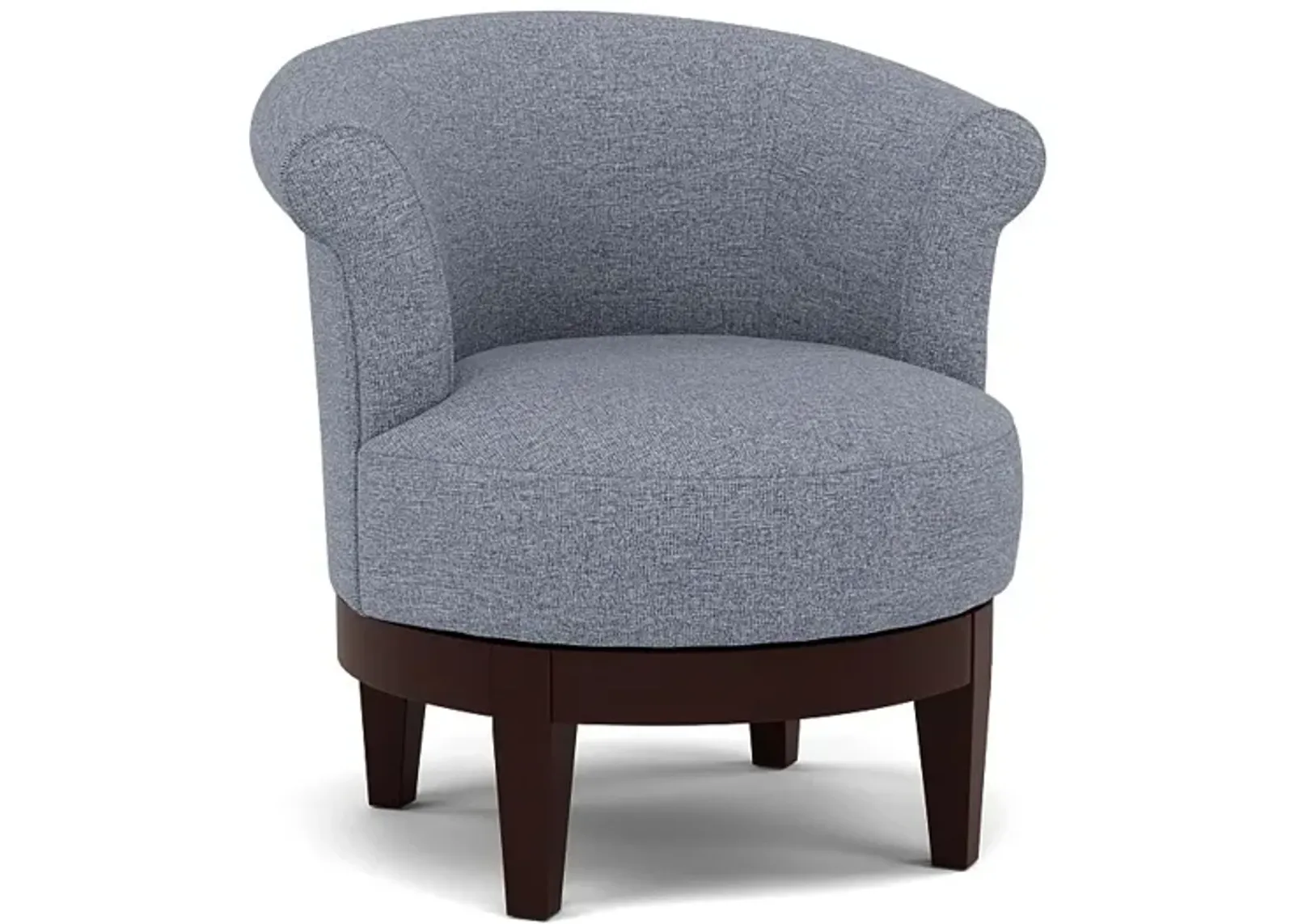 Attica Swivel Chair in 20742 Denim with Espresso legs