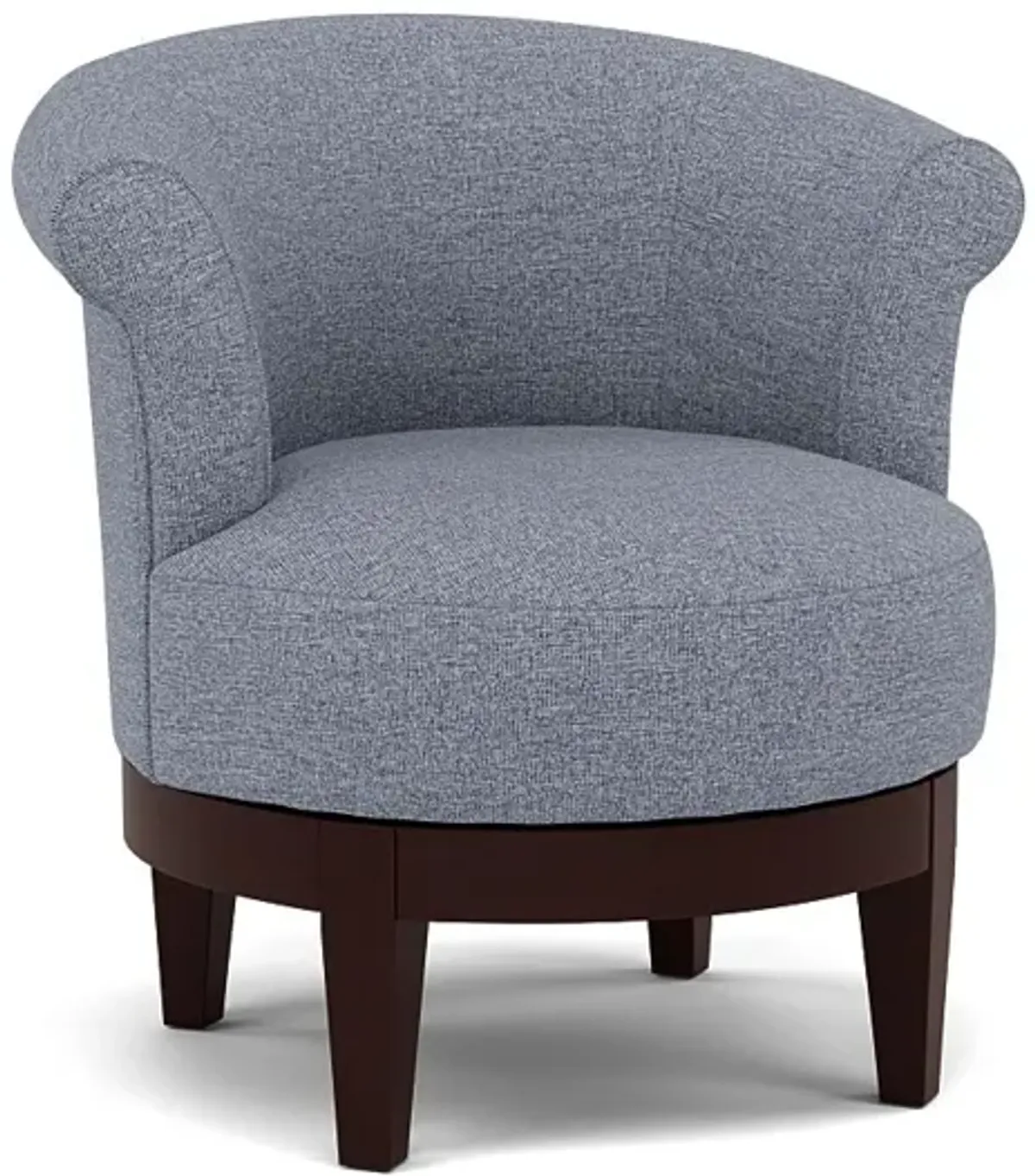 Attica Swivel Chair in 20742 Denim with Espresso legs