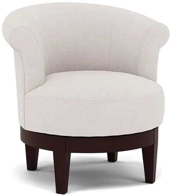 Attica Swivel Chair in 20227 Blanco with Espresso legs